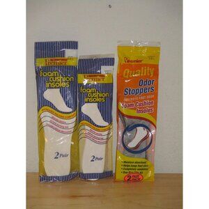 Premier Lot of 3 Foam Cushion Insoles Men Woman Size 7-8.5 Womans 5-6.5 New